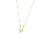 14 KT Script Diamond Q Initial Necklace