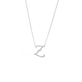 14 KT Script Diamond U Initial Necklace