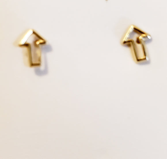 14 KT Up Arrows Screw Back Earrings