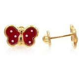 14 KT Baby Butterfly polka dots screw back earrings