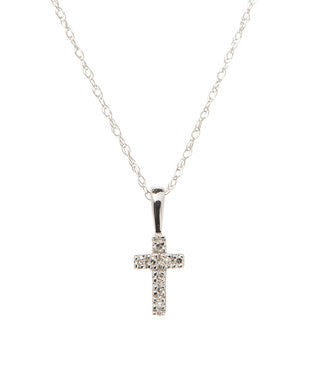 Diamond children's cross necklace