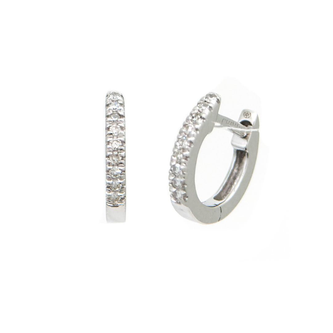 14 KT Micro Pave Diamond huggie earrings