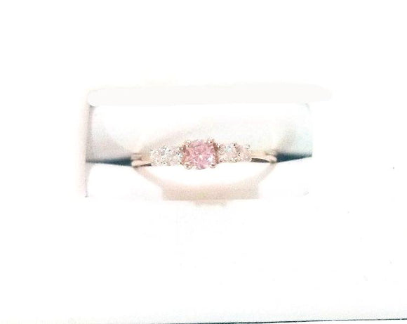 14 KT Children's Ring with Pink and clear stones