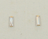 14 KT Children's Baguette gold screw back earrings