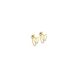 14 KT Teen chain wrap stud earrings