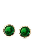 14 KT Children's round CZ.  4mm. screw back earrings