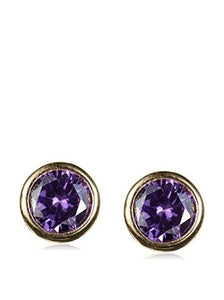 14 KT Children's round CZ.  4mm. screw back earrings