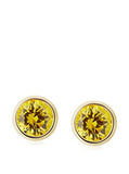 14 KT Children's round CZ.  4mm. screw back earrings