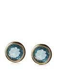 14 KT Children's round CZ.  4mm. screw back earrings