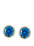 14 KT Children's round CZ.  4mm. screw back earrings