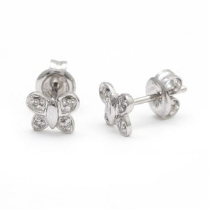 14 KT Teen Diamond Butterfly stud Earrings