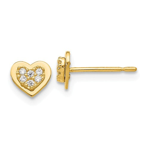 14 KT Hearts and Sparkle stud earrings