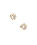 14 KT White gold Baby CZ's screw back earrings