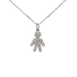 Boy pendant diamond Sterling Silver charm and chain 16-18 inches