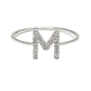 14 KT Diamond Letter Ring