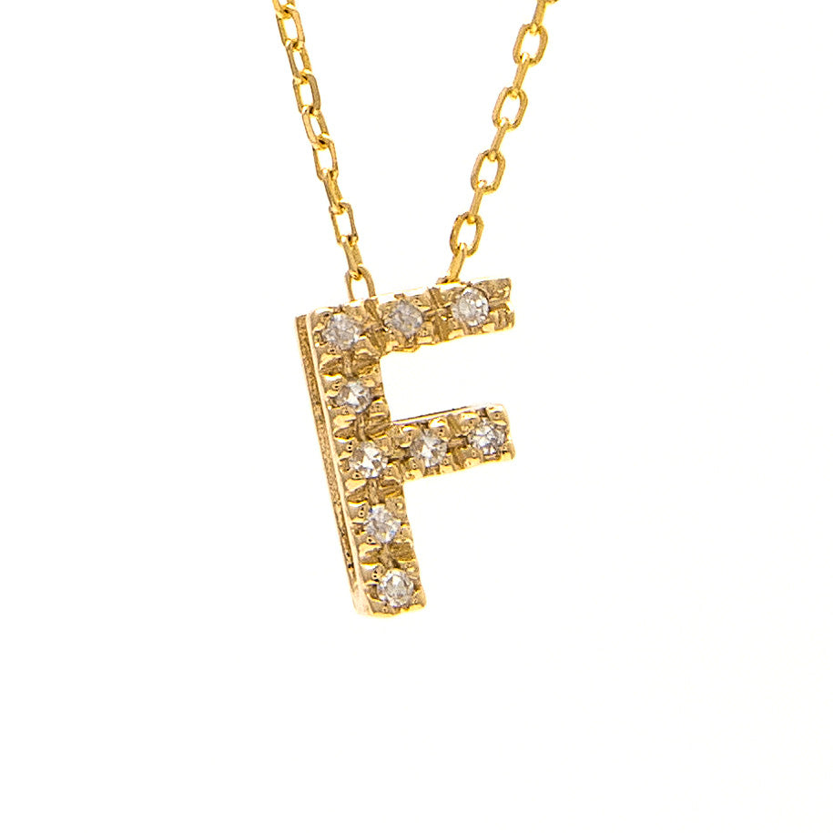 14 KT Letter Necklace Diamond A-Z