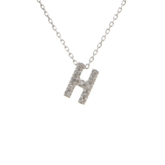 Sterling Diamond Letter Necklace
