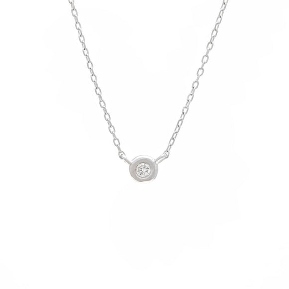 14 KT Diamond Bezel Necklace