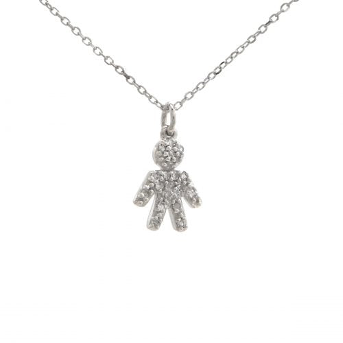 14 KT Diamond Boy and Girl Necklace