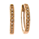 14 KT Small Diamond Hoop earrings