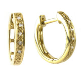 14 KT Small Diamond Hoop earrings