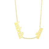 Script Multi Name Silver or Gold Plated Necklace
