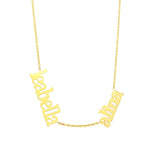 14 KT Script Multi name necklace