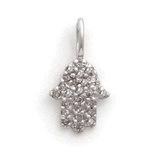 Tiny diamond hamsa charm symbol