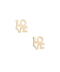 Vintage 1960's love logo gold earrings