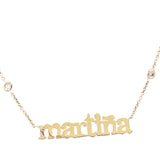 14 KT Name Necklace with diamonds