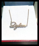 14 KT Script Multi name necklace