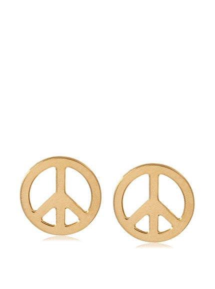 14 KT Children's Gold peace sign earrings