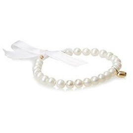 14 KT Pearl bracelet with puffed heart charm