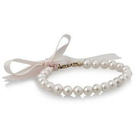 Plain Pearl 14 KT Gold Girl's, Children's Bracelets
