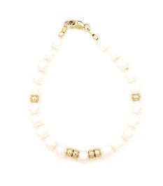 Original Baby Princess Pearl 14 KT Gold Roundels Bracelets