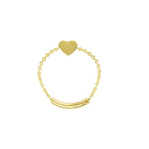 14 KT Heart Pop chain charm Ring