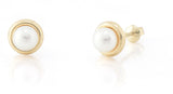 14 KT Toddler Pearl 4mm. saucer screw back earring