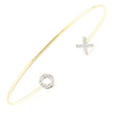 XO Diamond Cuff Bangle Bracelet