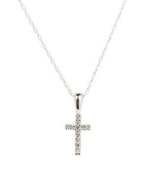 14 KT Deluxe Child s Diamond Cross gold pendant