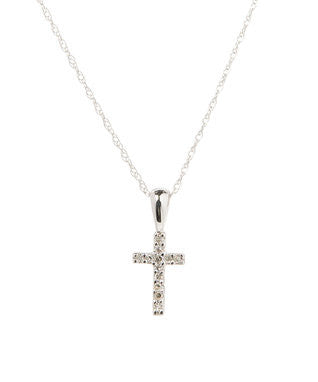 Diamond children's cross necklace