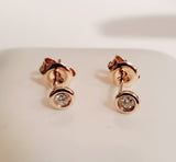 14 KT April Birthstone First Diamond Stud earrings