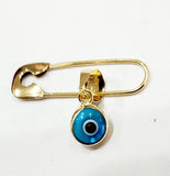 14 KT Safety Pin with eye charm