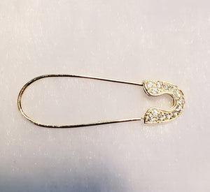 14 KT Safety pin with turkish lucky eyes