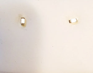 14 KT Children's Mini Baguette gold clutch back earrings