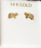 14 KT Tri Color Turtle Screw back Earrings