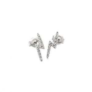 14 KT Lightening Bolt diamond stud earrings