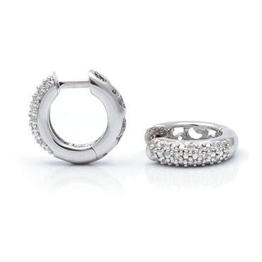Sterling Silver Diamond Chunky Huggie Kids + Adult Options