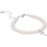 Pearl Bracelet with sterling silver cross
