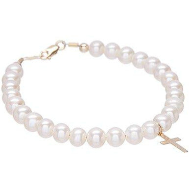 14 KT Pearl Cross Bracelet