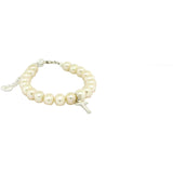 Pearl cross bracelet with extender deluxe quality